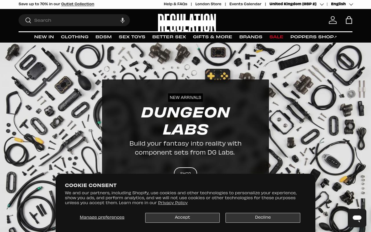 The front page of regulation.co.uk